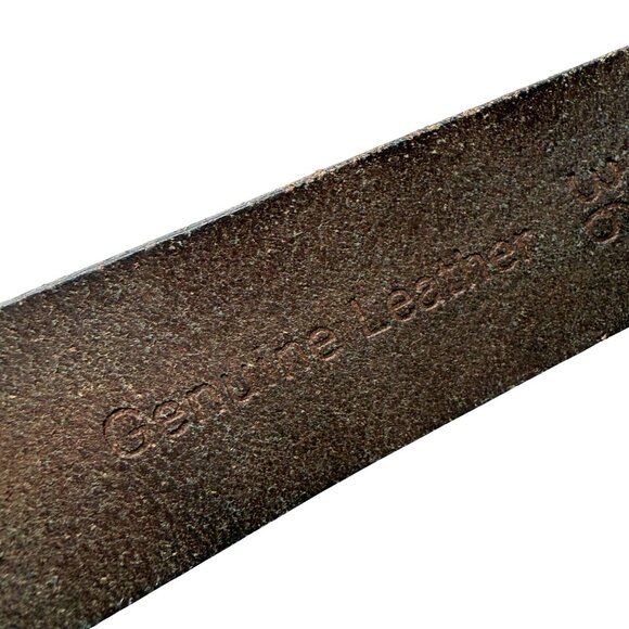 Timberland Brown Leather Belt 36 Genuine Leather Brass Buckle Durable Casual - Picture 5 of 8